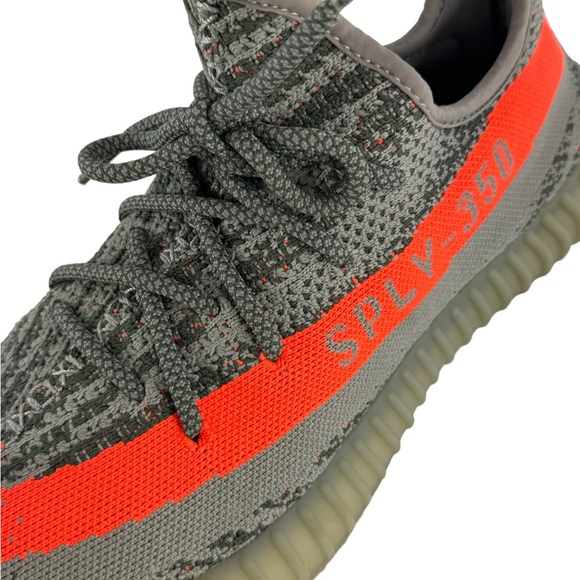 ADIDAS Yeezy Boost SPLY 350 V2 Grey Orange Cloth Sneakers 10.5 US Authenticated - Picture 6 of 10